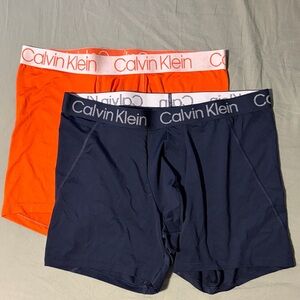 Calvin Klein Men’s Boxer Briefs 2pack  in Navy and Bright Orange